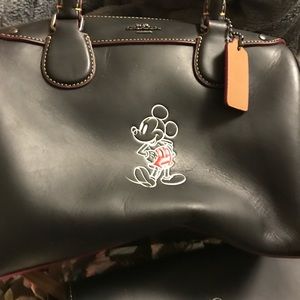 Coach X Disney Mickey Mouse Black Leather Mini Bennett Satchel Crossbody F59371